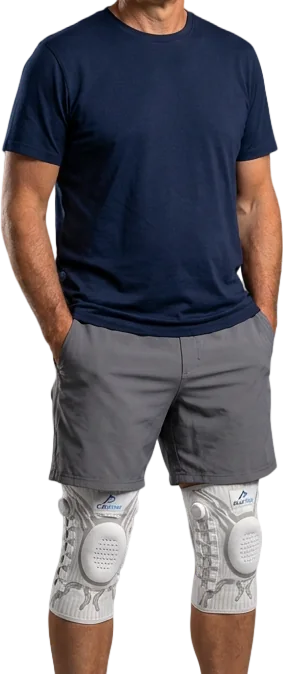 Man wearing a PeakFlex Knee Sleeve on each knee
