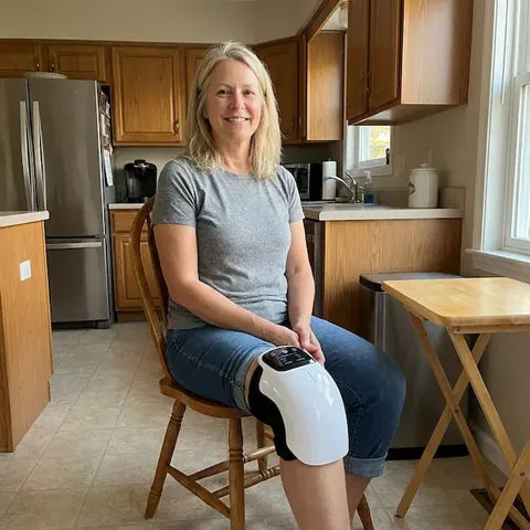 Knee massager in use at home